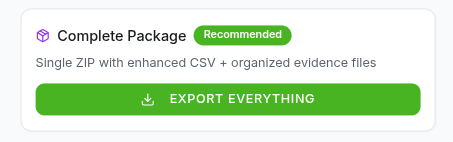 Export options screenshot