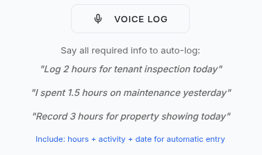 Voice logging screenshot